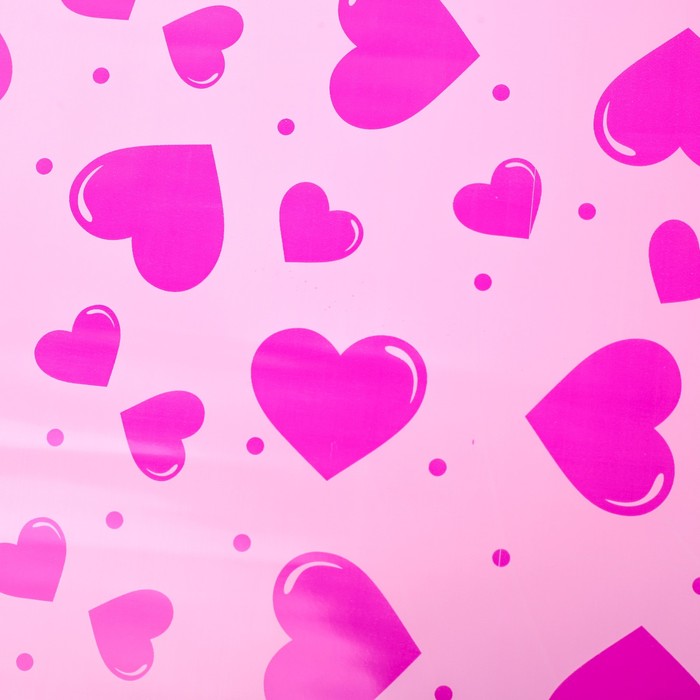 Плёнка металлизированная "Розовые сердца", 0,7 х 20 м