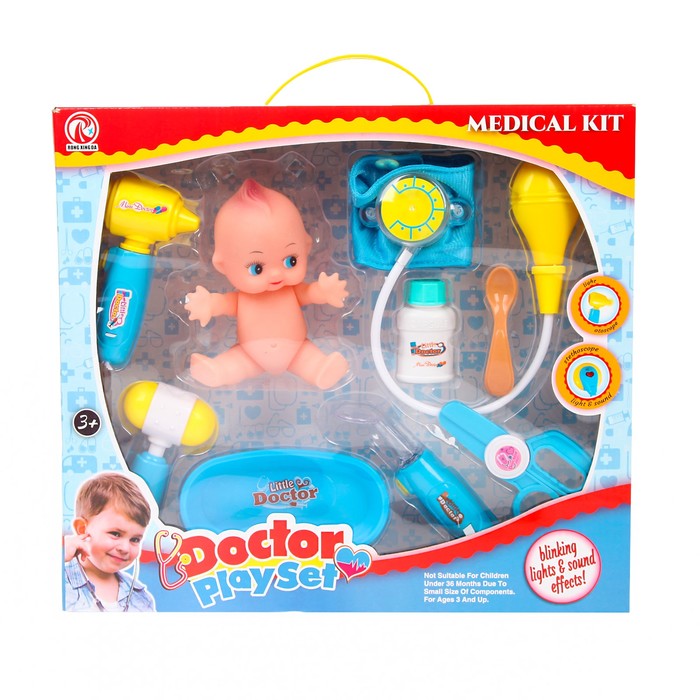 Набор доктора "Лечим карапуза 1" с пупсом, тонометром и аксессуарами