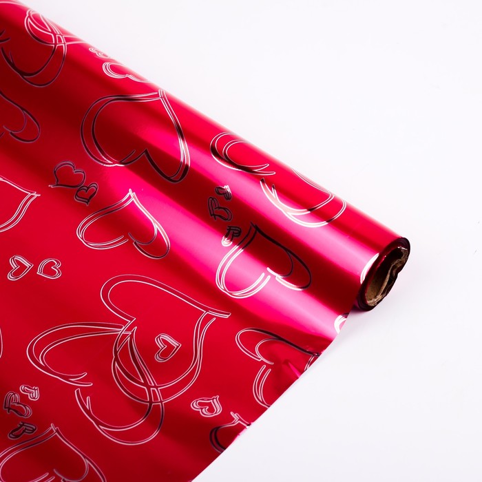 Плёнка металлизированная "Амур", красный, 0,7 х 20 м