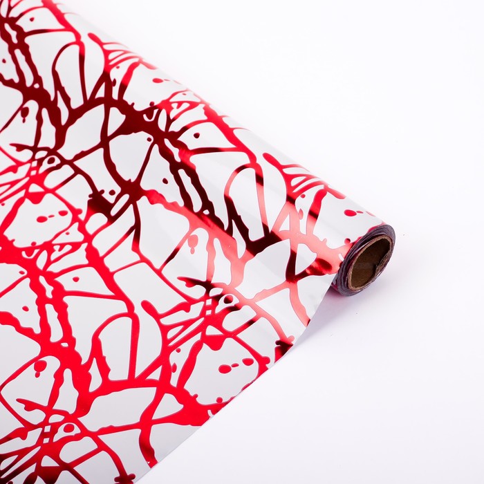 Плёнка металлизированная "Экспрессия", красный, 0,5 х 20 м