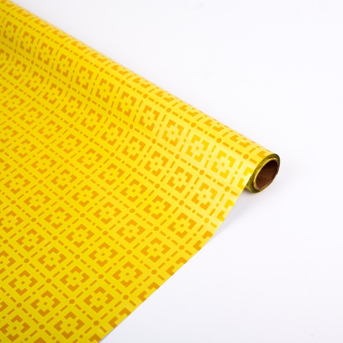 Плёнка металлизированная "Геометрия", желтый, 0,7 х 20 м
