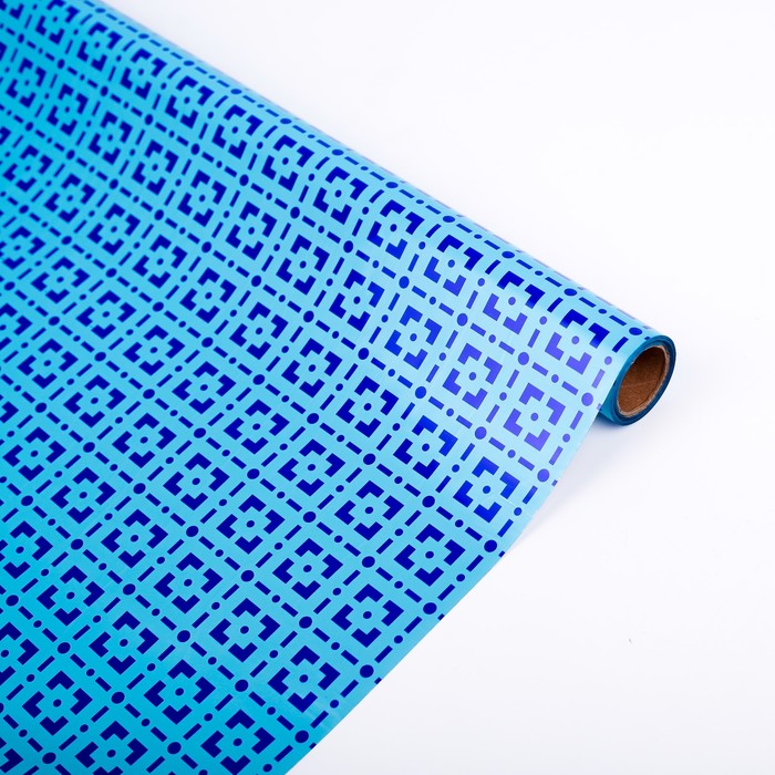 Плёнка металлизированная "Геометрия", голубой, 0,7 х 20 м