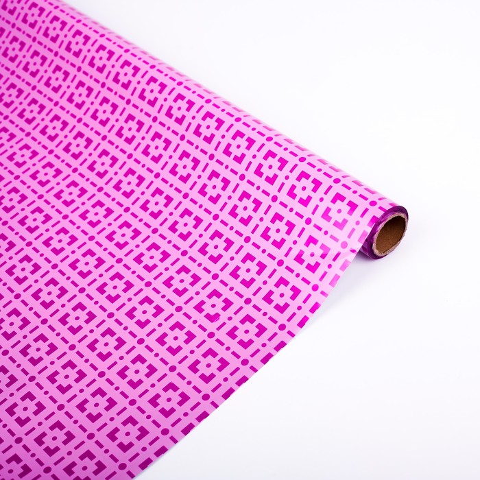 Плёнка металлизированная "Геометрия", розовый, 0,7 х 20 м