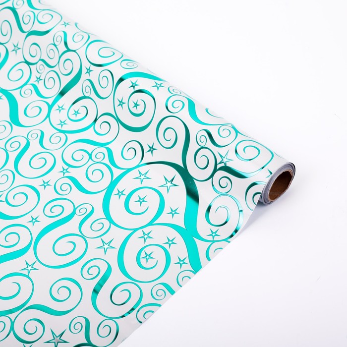 Плёнка металлизированная "Вдохновение", бирюза, 0,5 х 20 м
