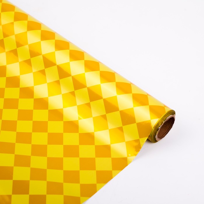 Плёнка металлизированная "Ромбики", золотой, 0,7 х 20 м