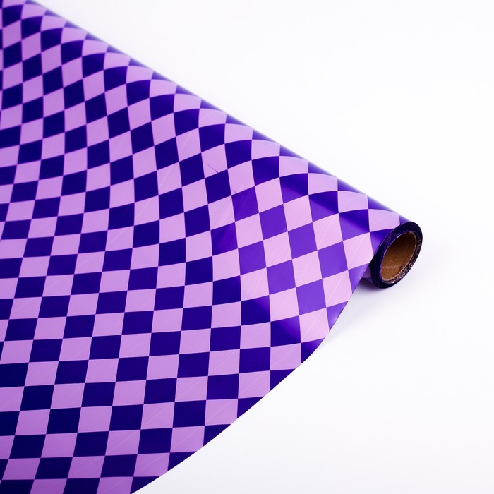 Плёнка металлизированная "Ромбики", фиолетовый, 0,7 х 20 м