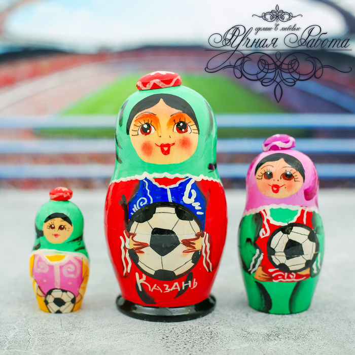 Матрешка 3 кукольная "Казань" 11 см