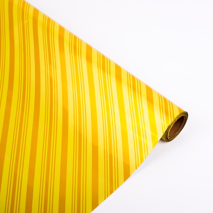 Плёнка металлизированная "Диагональ", желтый, 0,7 х 20 м