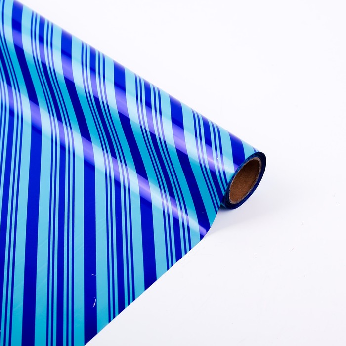Плёнка металлизированная "Диагональ", синий, 0,7 х 20 м