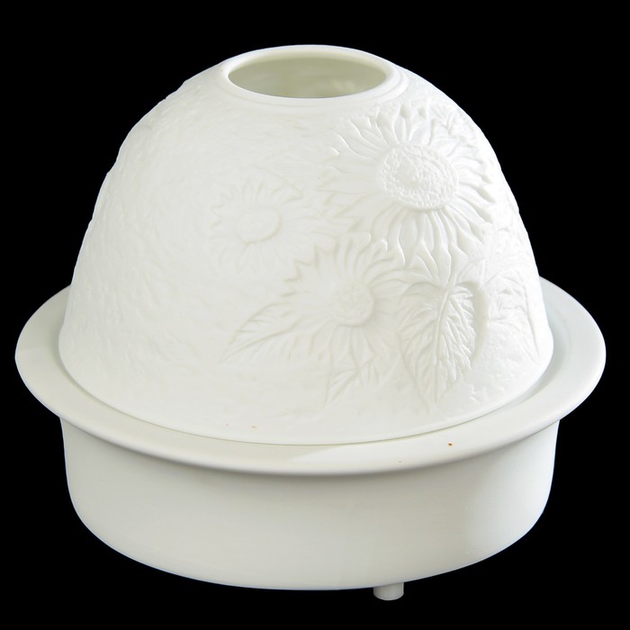 Сувенир с подсветкой «Подсолнухи», на батарейках, 11х9 см, фарфор