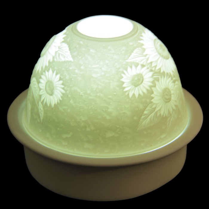 Сувенир с подсветкой «Подсолнухи», на батарейках, 11х9 см, фарфор