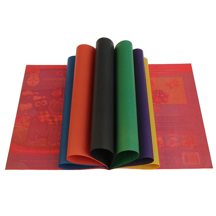 Бумага цветная двухсторонняя А4, 8 листов, 7 цветов "Слоненок"