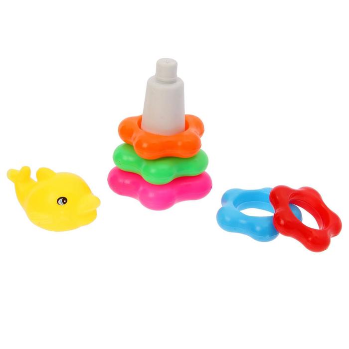 Пирамида «Рыбка на цветке», 5 колец