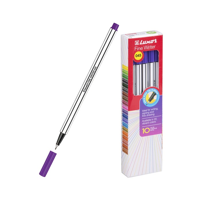 Ручка капиллярная Luxor Fine Writer 045, узел 0.8 мм, фиолетовая