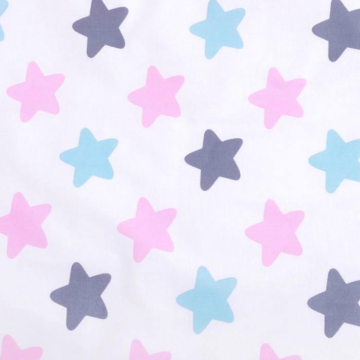 Комплект в кроватку (4 предмета), диз. пряники: серый, роз, гол/горошек на роз, синтепон