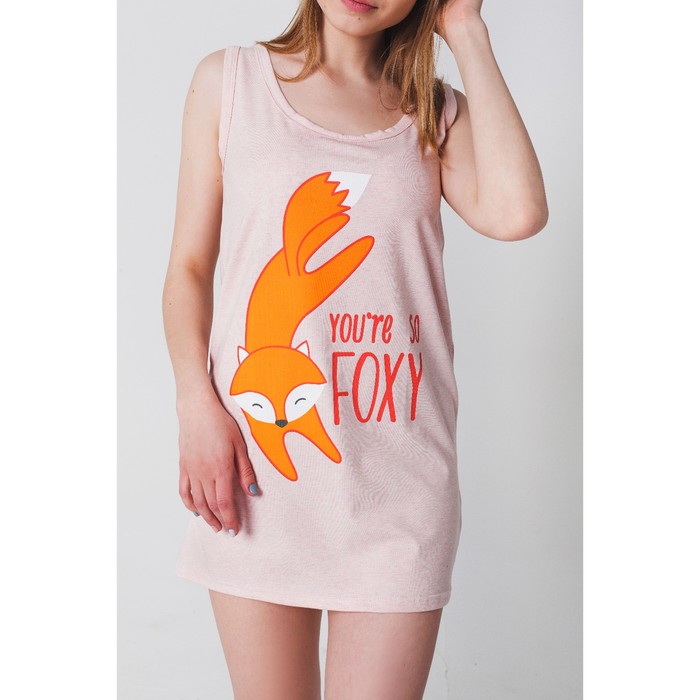 Майка удлиненная женская KAFTAN "Fox" пудра, р-р 42-44, 100% хлопок