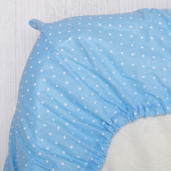 Комплект в кроватку (4 предмета), диз. мишки на голубом/горошек на голубом