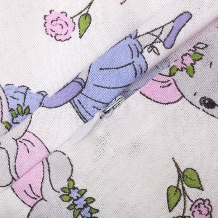 Комплект в кроватку (4 предмета), диз. мышки балеринки/горошек на фиолетовом