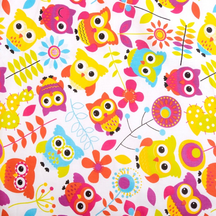 Комплект в кроватку (4 предмета), диз. совята с горошком на голубом