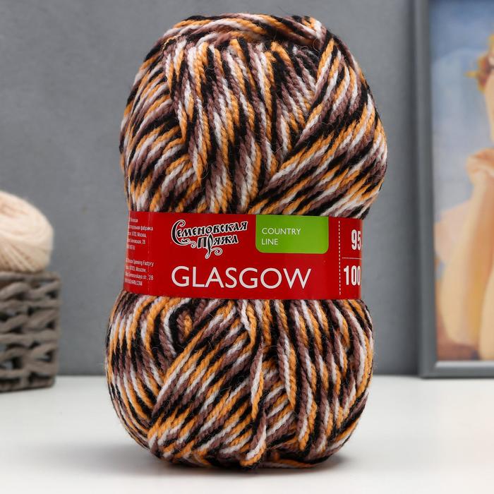 

Пряжа Glasgow (Глазго) 50% шерсть англ кроссбред, 50% акрил 95м/100гр (4412 мозаика 189)