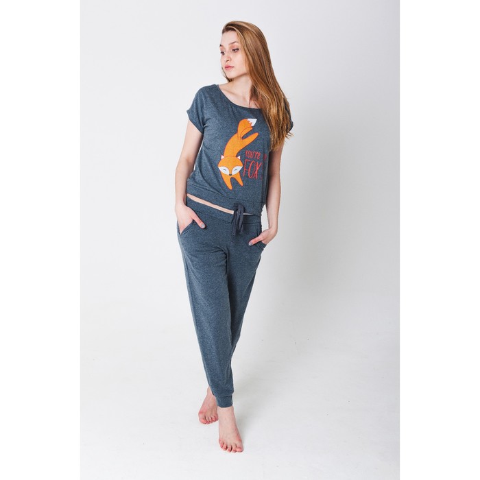 Толстовка женская без рукавов KAFTAN "Fox" джинс, р-р 42-44, 100% хлопок