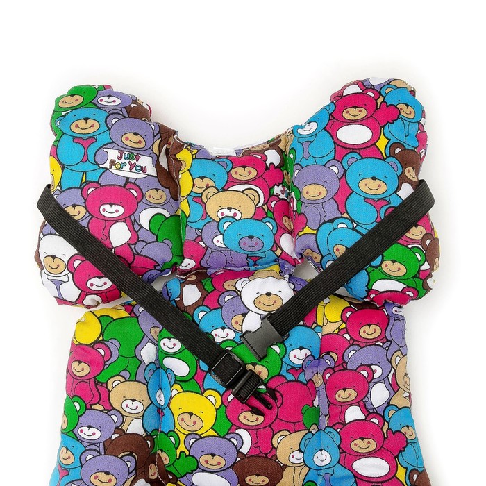 Подушка в коляску 34х70 разноцветная (мишки)