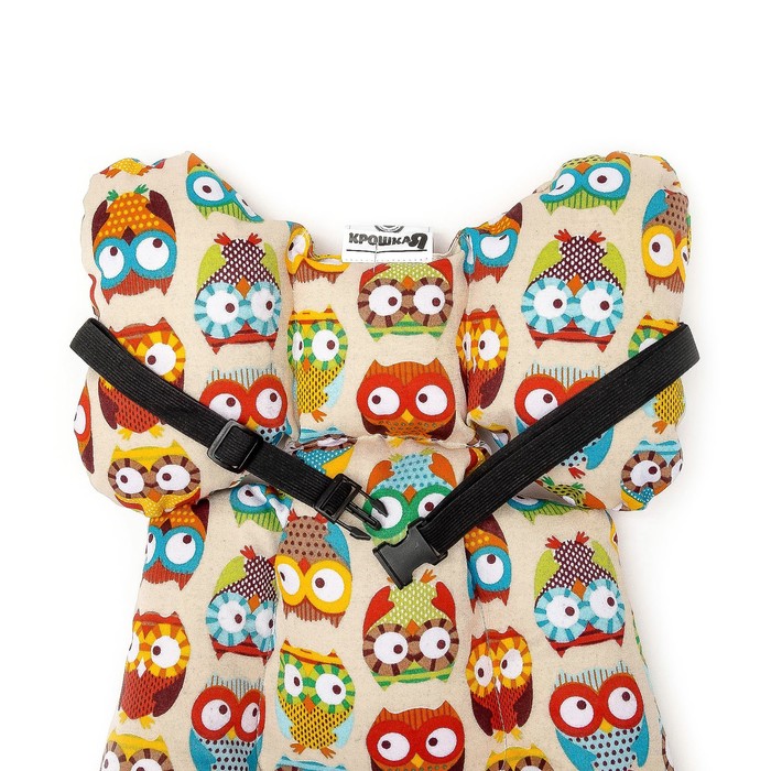 Подушка в коляску 34х70 цвет жёлтый (совушки)