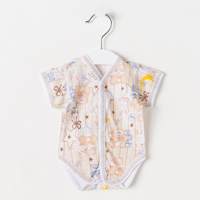 Боди для девочки А.0604 КД микс, короткий рукав, на кнопках, рост 38-42 см