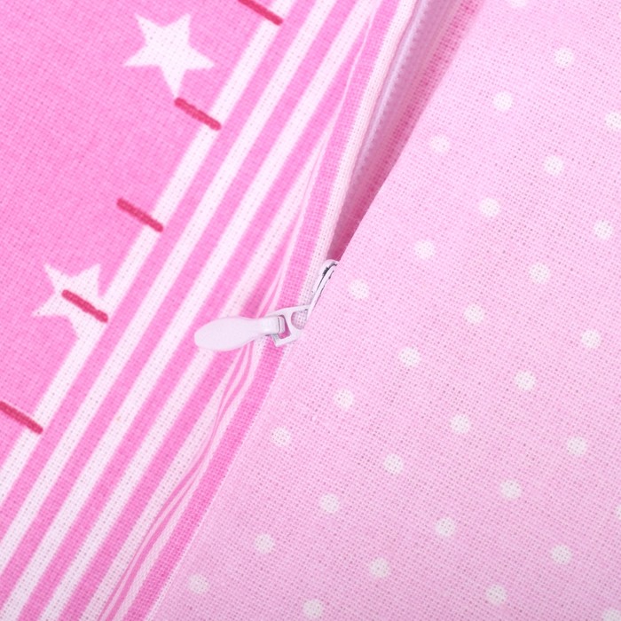 Комплект в кроватку (4 предмета), диз. мишки на розовом/горошек на розовом