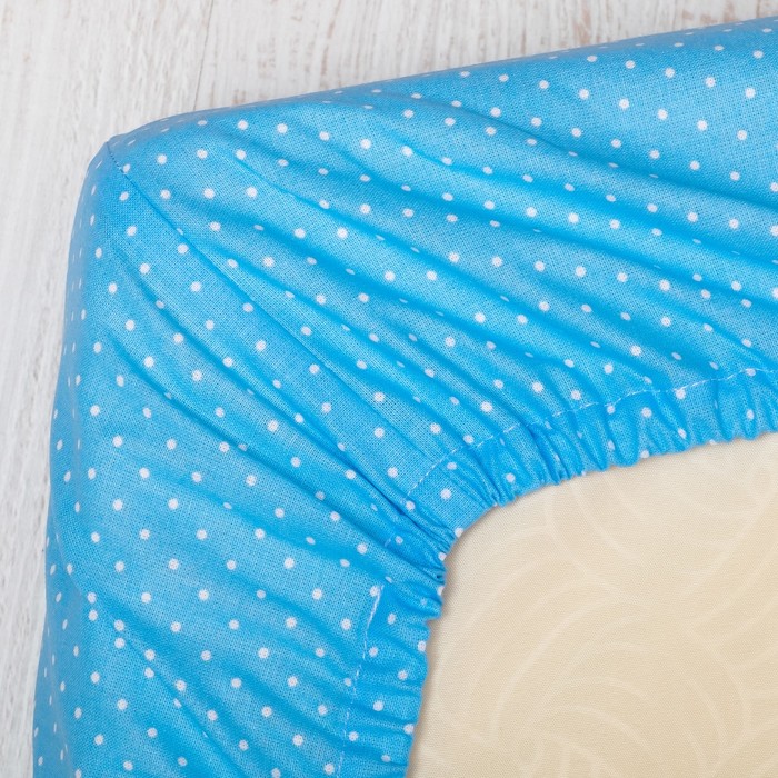 Комплект в кроватку (4 предмета), диз. совята музыкальные/горошек на голубом, ппу