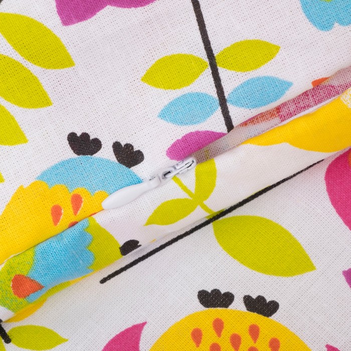 Комплект в кроватку (4 предмета), диз. совы яркие с горошком на болотном