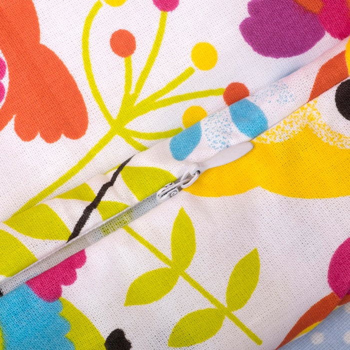 Комплект в кроватку (4 предмета), диз. совы яркие с горошком на голубом