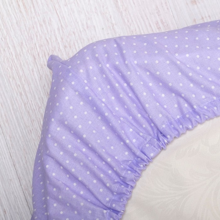 Комплект в кроватку (4 предмета), диз. бегемотики/горошек на фиолетовом, холлофайбер