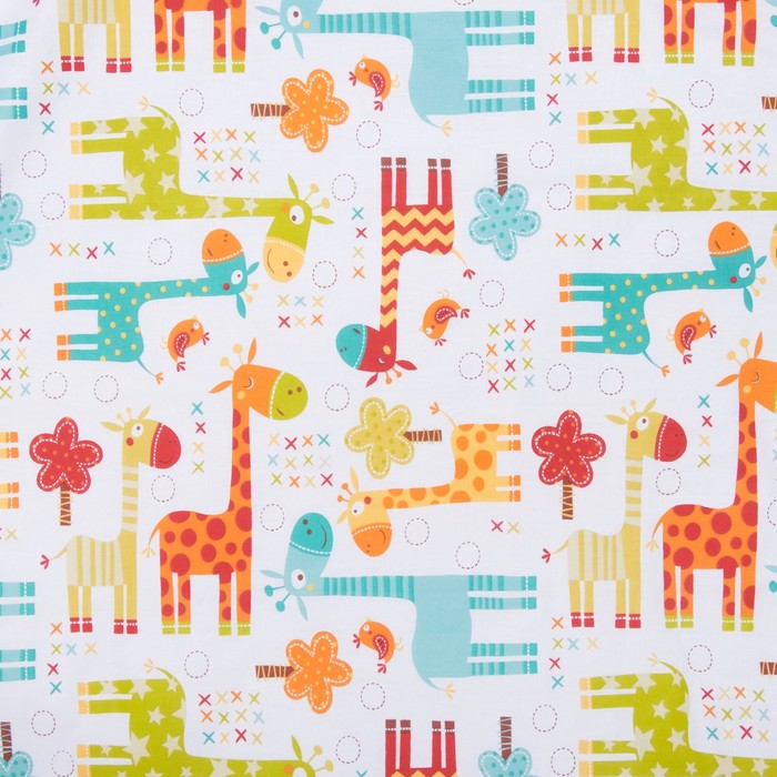 Комплект в кроватку (4 предмета), диз. жирафики/горошек на болотном