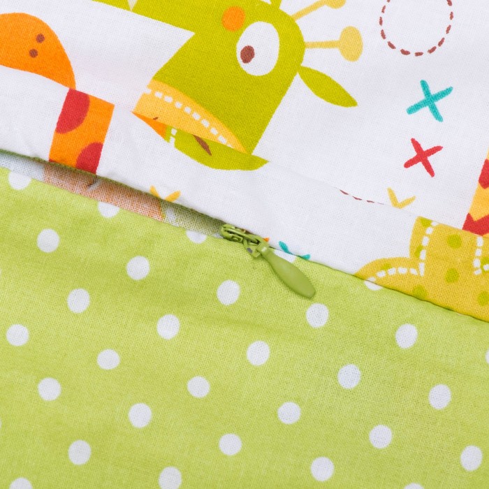 Комплект в кроватку (4 предмета), диз. жирафики/горошек на болотном