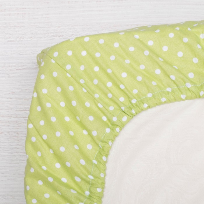 Комплект в кроватку (4 предмета), диз. жирафики/горошек на болотном