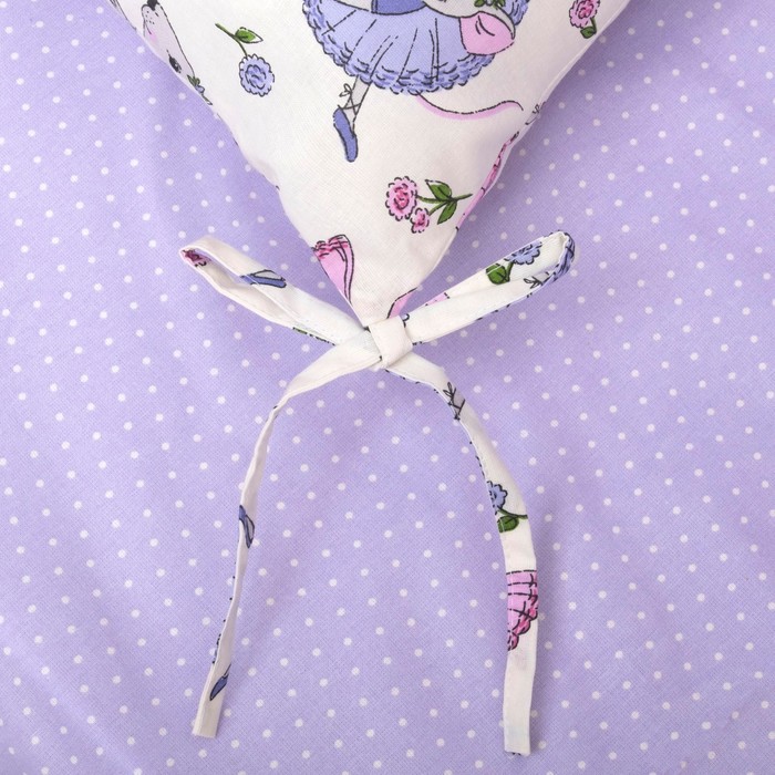 Комплект в кроватку (4 предмета), диз. мышки-балеринки/горошек на фиолетовом