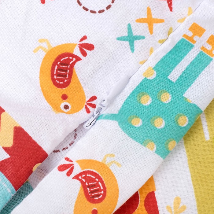 Комплект в кроватку (4 предмета), диз. жирафики с фейерверком звезд, синтепон