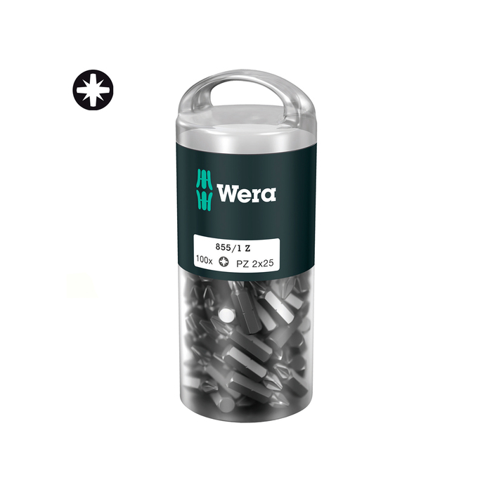 Биты WERA 855/1 Z DIY WE-072444, PZ 2x25, 1/4", промоупаковка 100 шт.