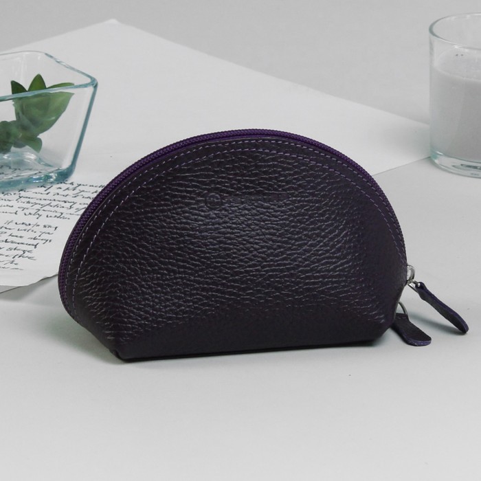 Косметичка простая, отдел на молнии, флотер фиолетовый