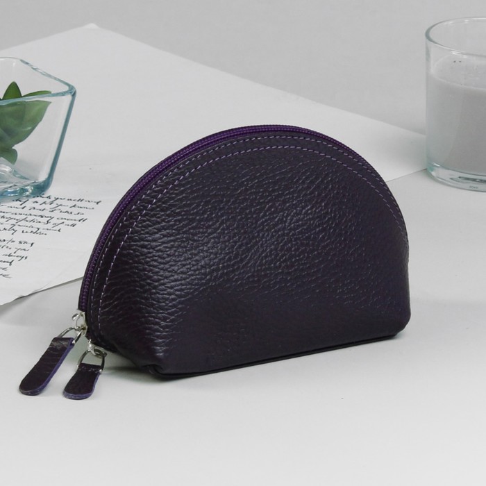 Косметичка простая, отдел на молнии, флотер фиолетовый