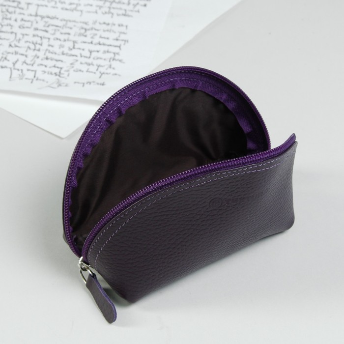 Косметичка простая, отдел на молнии, флотер фиолетовый