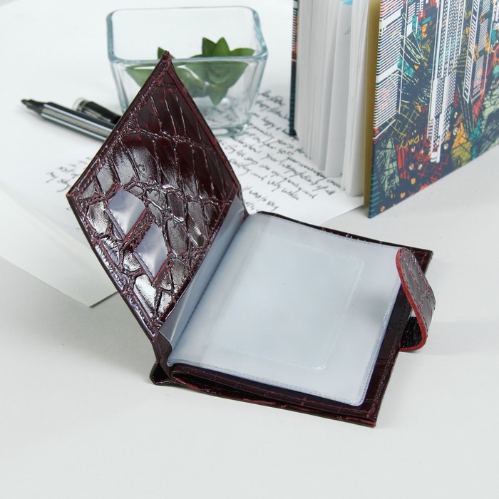 Обложка для автодокументов и паспорта, отдел для купюр, карманы для карт, скат, цвет бордовый