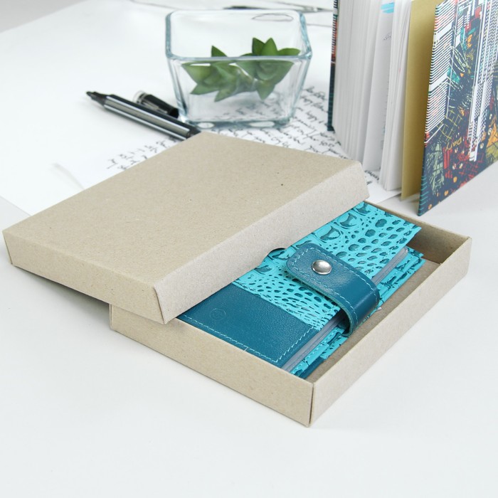 Обложка для автодокументов и паспорта Textura, 10*1,5*13,5, 4 кармана для карт, цвет бирюза матовый/бирюза