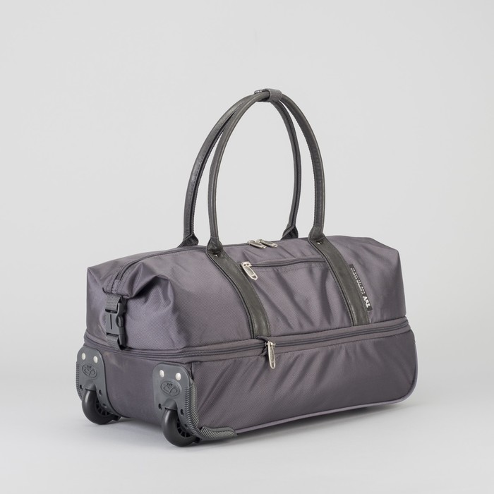 Сумка дорожная на колёсах 18", 1 отдел на молнии, наружный карман, с расширением, цвет серый