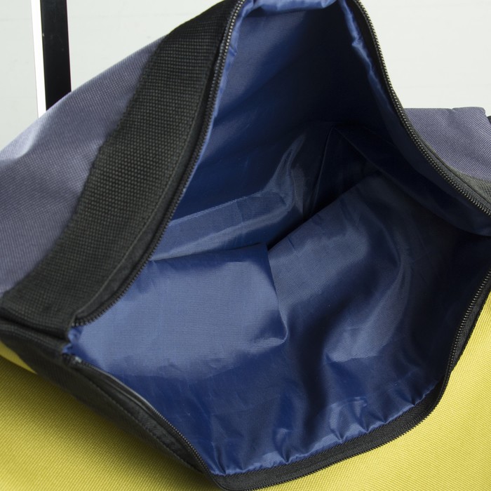 Сумка дачная на колёсах, 1 отдел на молнии, с расширением, цвет горчичный/серый