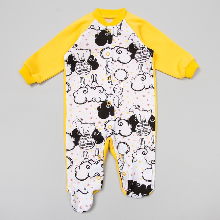 Комбинезон детский с длинным рукавом, рост 56, цвет желтый кб046(56)ж1_М