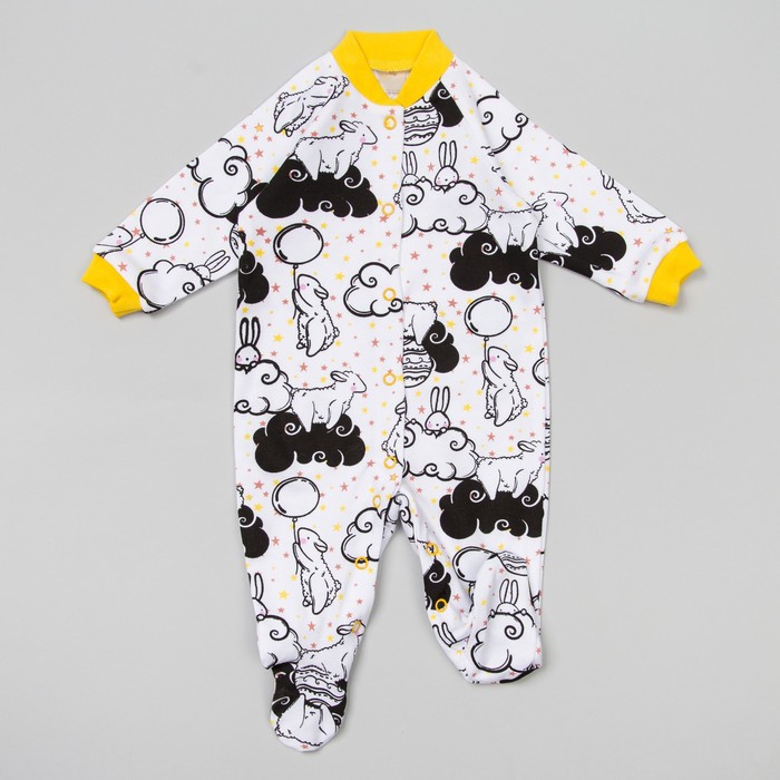 Комбинезон детский с длинным рукавом, рост 56, цвет желтый кб046(56)ж3_М