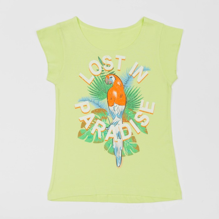 Футболка для девочки, рост 104 см, цвет лайм Л925-3938