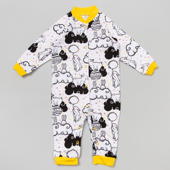 Комбинезон детский с длинным рукавом, рост 74, цвет желтый кб046(74)ж4_М